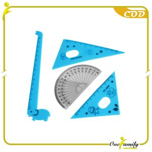 ONE-A66 Penggaris Plastik 15cm Set Isi 4 Alat Tulis Sekolah Kantor Karakter Motif Jerapah / Penggaris Matematika Pengaris Garisan Penggaris Set / Ruler Set