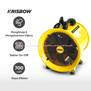 Krisbow 12inch Blower Ventilator Industrial Yellow Alat Mesin Pengering Lantai Dengan Cepat Alat Bantu Sirkulasi Udara Kris