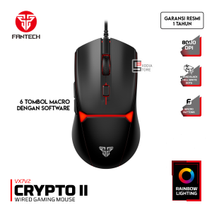 Fantech CRYPTO VX7 & CRYPTO II VX7V2 Mouse Gaming Macro 8000 DPI 6 Button Programable Wired RGB Lighting Effect Garansi Resmi 1 Tahun