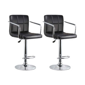 Smile Manila Bar Stool High Chair Set of 3 Counter Height Adjustable 360 Degree Swivel Seat Modern Bar Chair