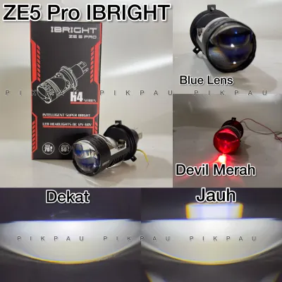 IBRIGHT Lampu Utama Projector H4 ZE 5 Dengan Kipas Pendingin Full Aluminium Waterproof Bisa AC DAN DC PNP Socket H4