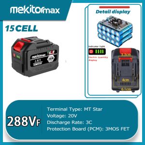 【Ready Stock】Mekitor 24v battery cordless battery 21v / 12v lithium battery replacement makita battery 18v