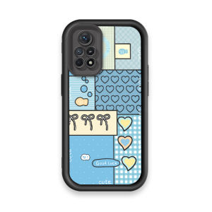 For Xiaomi Redmi Note 11 4G / Redmi Note 11S Phone caseKawaii Cute Blue Patchwork Heart Bow Aesthetic Phone Case