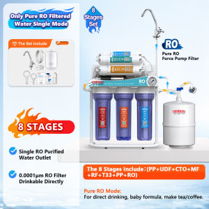 100 GPD RO Water Filter System 8 Stage Water Purifier For Drinking 99.99% Sterilization