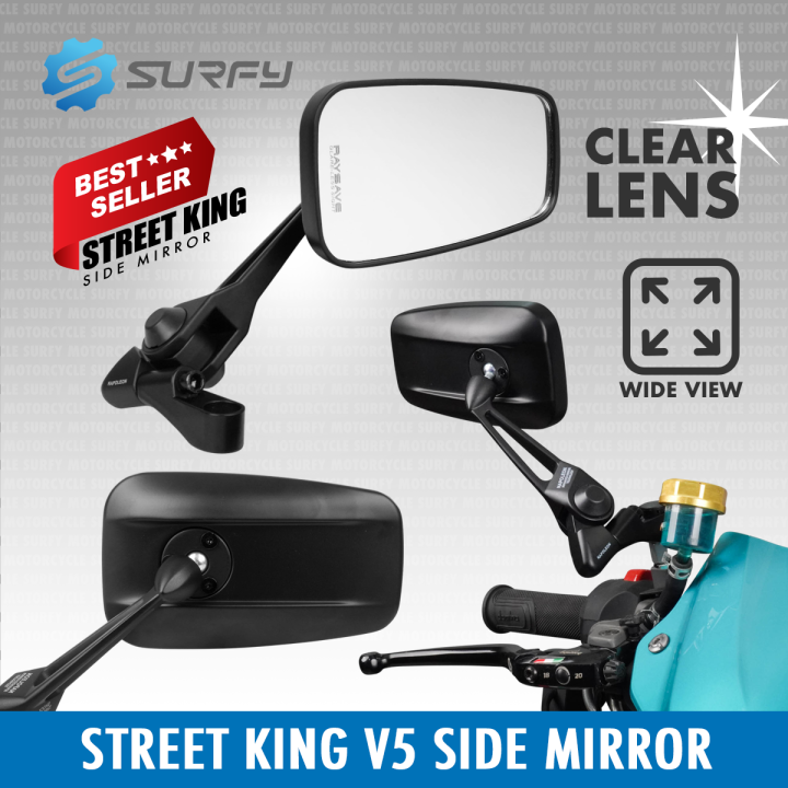 Street King Side Mirror V5 Square Design Big Mirror 8*14cm LTO Passed