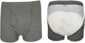 Washable Urinary Incontinence Underwear for Men Breathable Cotton Leakproof Underwear Boxer Reusable Incontinence Briefs for Light to Leaks (1 Pair Medium)