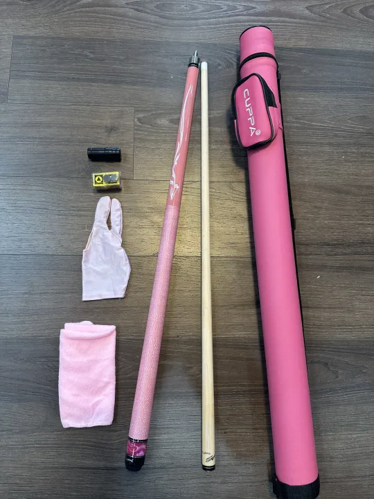 Cơ Bida Cuppa Pink S9 Chính Hãng - Combo Cơ và Bao Da Cuppa Hồng