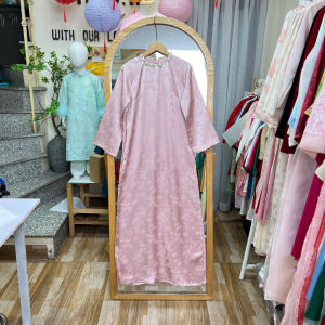 Set Áo Dài Lụa Trơn Như Trà màu Hồng siêu xinh