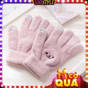 Bao Tay Len Giữ Ấm Có Cảm Ứng Mặt Gấu & Hello - 100style
