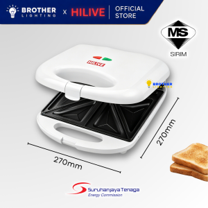 【SIRIM】HILIVE® Sandwich Maker 750W Bread Toaster Non-Stick Kitchen Appliance
