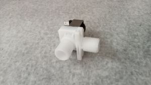 Solenoid valve plastik drat 3/4 1/2 AC 220 volt (depot isi ulang air dll) model L Siku dan Lurus