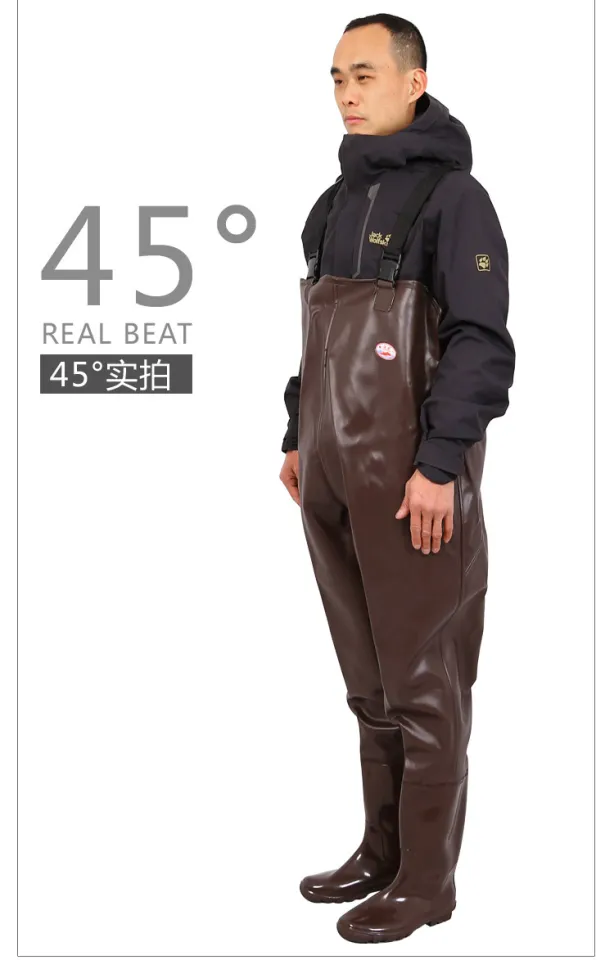 New Suspender Wader Waterproof Pants Fishing Pants Thickened Fishing Suits  Waders Catch Fish Pants One-Piece Rain Boots Rain Pants
