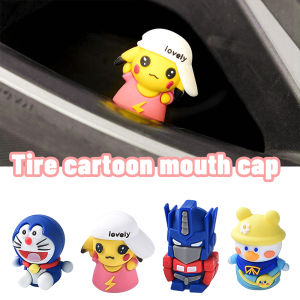 Car Tire Valve Cap Motorcycle Electric Vehicle Vacuum Tire Valve Head Cartoon Valve Core Dust Cover Universal Type