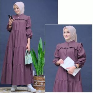Dress Midi Syabilla Mewah Bahan Syakila Premium Gamis Jumbo Pesta Kondangan Terbaru 2022 Modern