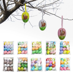 12Pcs Easter Colorful Eggs Children DIY Educational Kit Household Props for Easter New Year Spring Festival Party Decor