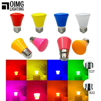 LED Colored Light Bulbs E27 2W Colored Lamp Red Yellow Blue White Green Purple Orange Pink Party Decor 220V