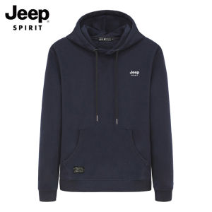 JEEP SPIRIT เสื้อกันหนาวผู้ชายแบบมีฮู้ดเสื้อสเวตเชิ้ตแขนยาวมีฮู้ดแฟชั่นแบบลําลองทรงหลวมใส่ได้ทั้งผู้ชายและผู้หญิง