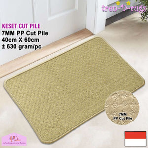 Tren-D-rugs - Keset kaki motif polos alas lantai dapur kamar mandi pintu masuk bulu halus cut pile dikirim acak random 40 x 60 cm - NMs