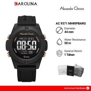 Jam Tangan Pria Alexandre Christie Digi AC 9371 MHRIPBARG Black Dial Black Rubber Strap