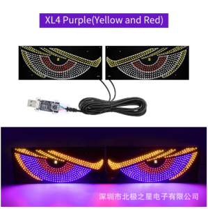 Dynamic Devils Eye Light LED Windshield Light Automotive decorative lights Sticker Durable USB with Switch Car Signal Lamp Car Accessory Truck Universal Waterproof Light Display Screen Car Sticker