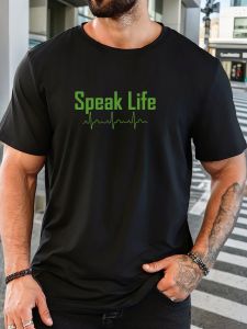 2025 Summer Mens Cotton Oversized Tee English Letter Graphic Print Trendy Casual Streetwear Short Sleeve Breathable Round Neck