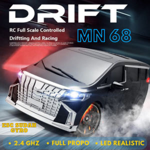 MN68 Car Drift Gyro 1/16 4WD Full Propo RTR Mainan Mobil Alphard Mobil Remote Control Alphard