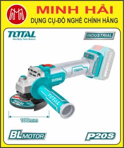 TOTAL – Thân máy mài góc dùng pin Lithium 20v. Model: TAGLI201008. Động cơ không chổi than. Không kèm pin và sạc