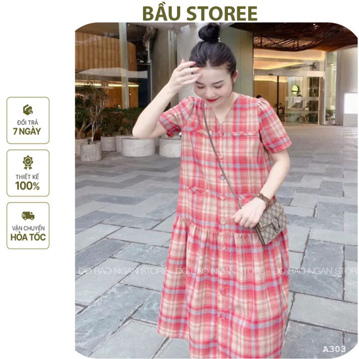 HÀNG MỚI ] Đầm kẻ sọc caro dáng váy xòe cổ vuông cột nơ eo phù hợp công sở,  dạo phố - 3 màu: đỏ, vàng, xanh dươn | Shopee Việt Nam