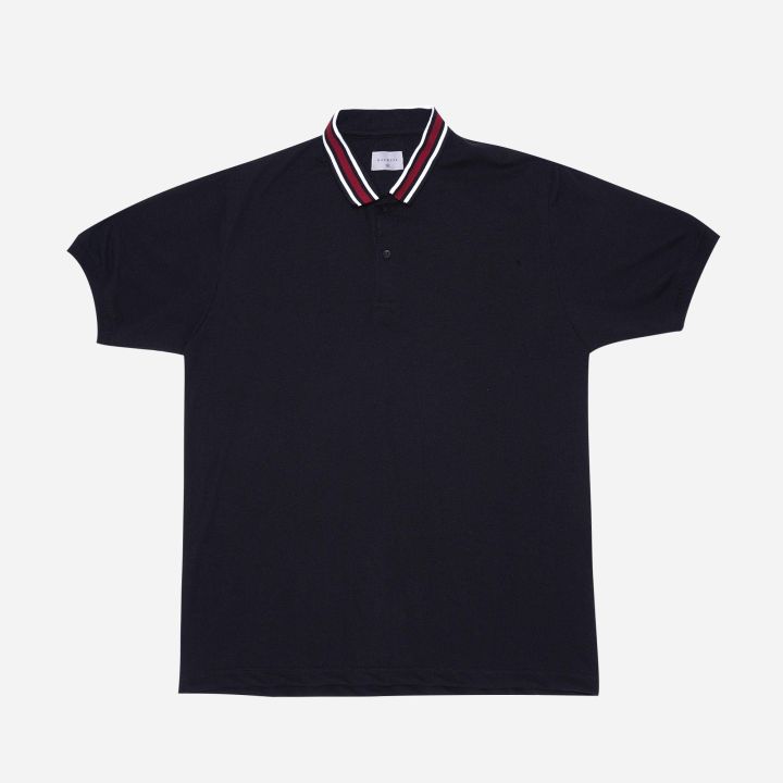 Black polo shirt 2024 with red collar