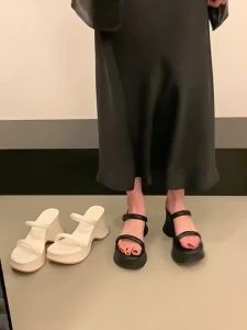 [Free Shipping] Thick-Soled Height-Increasing 9Cm WomenS Summer Outdoor Slip-On Sandals New Versatile Style For Petite Women