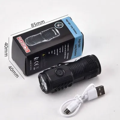 Đèn pin cầm tay mini siêu sáng chiếu xa pin trâu 5 chế độ sáng đèn pin mini cầm tay có móc gài tiện dụng