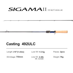 SIGAMA2 Perch Rod Ultralight Carbon Rods MF Action Spinning Casting Fishing Rods 2 section UL L power Travel Rod