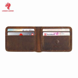 Ví nam da bò sáp - Cam kết 100% da bò thật - Bảo hành 5 năm - Thương hiệu uy tín Longdo Leather - B03