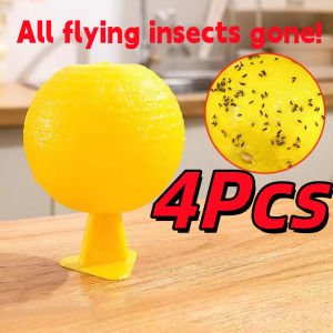 4Pcs Reusable hanging fly trap&Fly trap ball fruit fly trap household armyworm ball bug catching