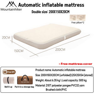 MOUNTAINHIKER Automatic Inflatable Mattress Inflatable Bed Free Zipper Mattress Cover Built-in Air Pump Independent Brushed Spring