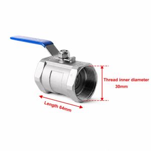 ALLLUCK Female Threaded Ball Valve Switch SS304 Material One-piece Plumbing Ball Valve Plumbing Connection 1/4" 3/8" 1/2" 3/4" 1" 2" Stainless Steel Ball Valve
