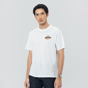 EDWIN JEANS - NAVAGIO Bright White Kaos Pria Lengan Pendek SS - Top Man Graphic Tee