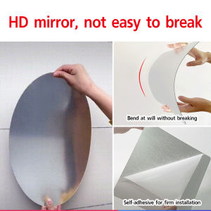 ganze011 Home Decorative Wall Stickers Oval Soft Mirror Stickers High Definition Glass SelfAdhesive Acrylic