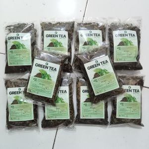 Paket 10 Pcs Teh Daun Hijau Kering 55gr Organik /Teh Greeantea Organik/GREENTEA