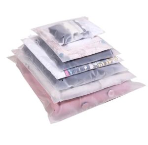 50 Pieces Frosted Garment Recycled Polybag Plastic Zipper Apparel Clothing Packaging Bag