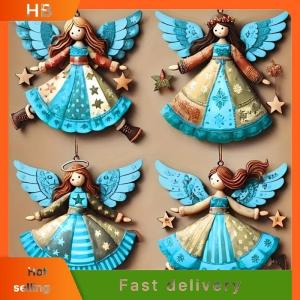 HB 4PCS Set Vintage Angel Hanging Decor Handmade Christmas Ornaments Festive Decor For Xmas Tree Home Office 2026 New Year Gift