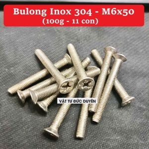 Bulong đầu bằng INOX 304 - M6x50 (100g/ 11 con)