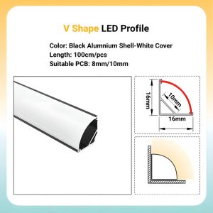 100CM V Shape 16*16mm 20*20mm LED aluminum profile LED Aluminum Channel for LED Light Strip White and Black