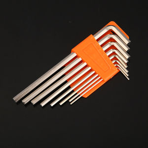 Manual hardware tools Flat head Allen key 8-piece set plus hard nickel plated L-type long and short Allen key wrench