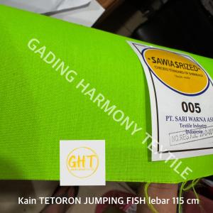 ( per 1 roll ) kain TETORON JUMPING FISH lebar 115 cm sari warna TC katun polyester bahan bendera umbul umbul merah putih banner billboard spanduk sablon print printing sublim sublime kacu slayer hasduk pramuka variasi pakaian kantong celana goodie bag