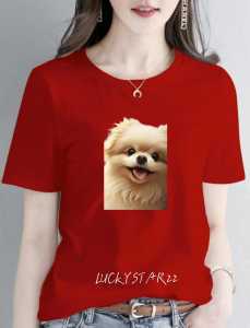 (COD)KAOS ATASAN MOTIF DOG IMUT/COTTON COMBED WANITA