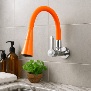 COOLCELLS Water Saving Kitchen Faucet Universal 2 Modes Wall Mounted Faucet Durable Zinc Alloy Single Cold Water Tap Kitchen
