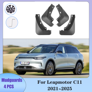 For Leapmotor C11 2021~2025 2022 2023 2024 Car Wheel Mudquard Flaps Mud Skin Cover Guards Fenders Splash Parts Accessories 4PCS