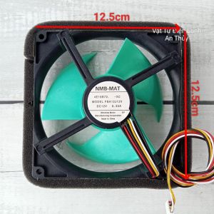 Quạt tủ lạnh MITSUBISHI SHARP 12v 4 dây kích thước 12.5cm x 12.5cm cánh xanh NMB