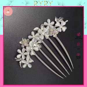 Lược Cài Tóc Đính Đá Hình Hoa Mai Vàng Xinh Xắn- Trâm Cài Tóc Xinh Xắn